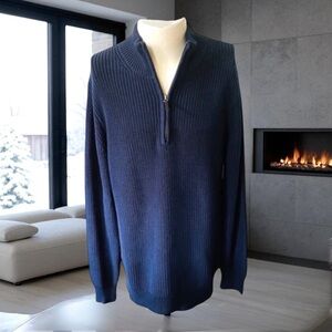 New! GOODLIFE Chunky Knit Blue Cotton Sweater Size X- Large